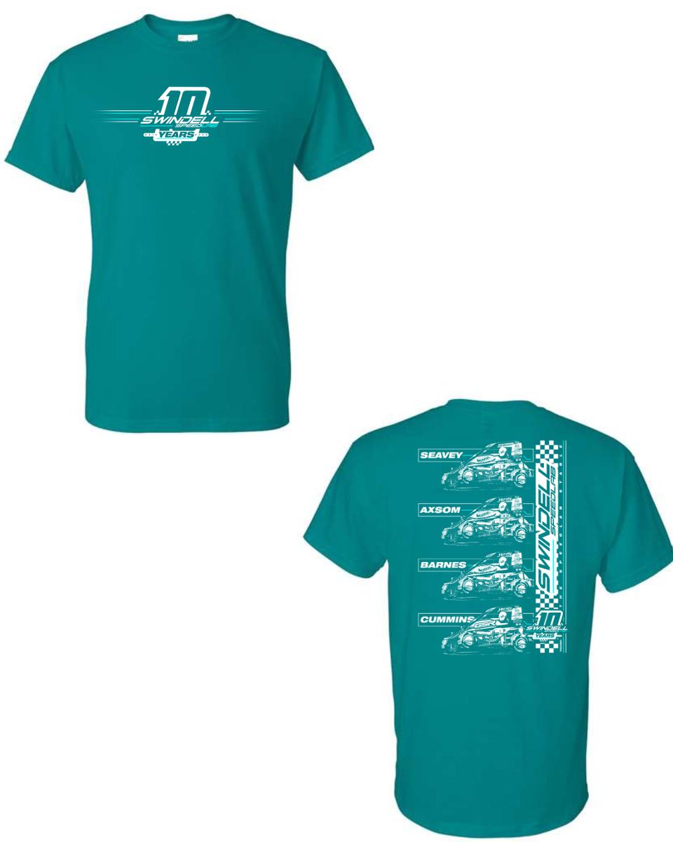 10 year's of SpeedLab Tee - Teal – SwindellSpeedLab
